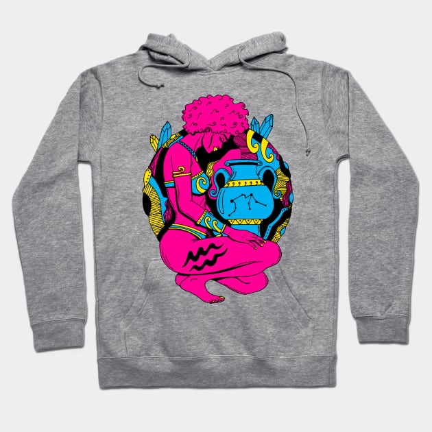 CMYK Aquarius Beauty Hoodie by kenallouis